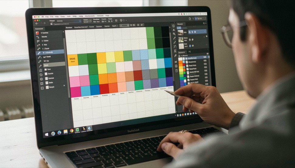 Detailed working view of global color table within dithering level